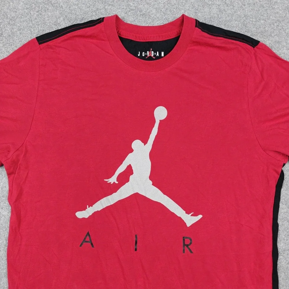 Jordan‎ Shirt Mens Medium Red Air Jumpman Logo Graphic Tee Basketball Sportswear